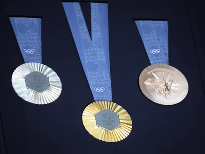 The newly unveiled medals will be awarded at this summer&#39;s Olympic games, which will take place between July 26 and August 11.