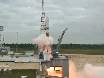 A video screenshot of a rocket carrying the Luna-25 spacecraft launching from Russia on August 11. The spacecraft aims to be the first to successfully land in the vicinity of the moon&#39;s south pole.