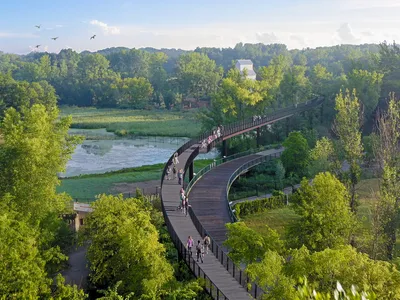 The trail measures 1.25 miles long and stands at 32 feet above the ground.