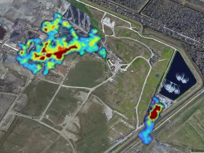 Methane plumes observed at a Louisiana landfill during the study. More than 14 percent of U.S. methane emissions were reported to have come from landfills in 2021.